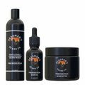 Deadman's Beard Co. Pinewood Peak beard care trio: wash, oil, butter