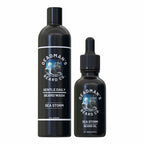 Deadman's Beard Co. Sea Storm beard wash and oil set, all-natural grooming essentials