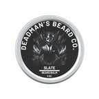 Slate beard balm in metal tin, all-natural grooming for men