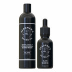 Slate beard wash and oil set for daily grooming