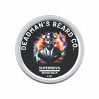 Supernova beard balm in tin with skull logo, 2 oz