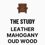 Mahogany leather armchair with tufted back and oud wood finish