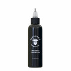 Unscented liquid butter for beard care in black bottle with dropper cap