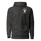 Dark gray hoodie with Deadman's Beard Co. skull logo, front view