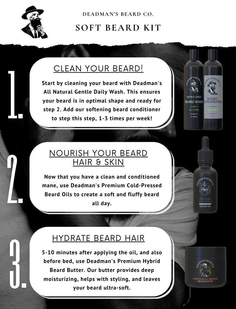 Deadman's Ultimate Soft Beard Kit - Wash Scent Chosen At Checkout! - Deadman's Beard Co.