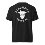 Black t-shirt with Deadman's Beard Co. skull logo and beard design
