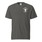 Gray t-shirt with Deadman's Beard Co. logo featuring bearded skull in hat
