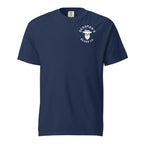Navy t-shirt with Deadman's Beard Co. logo, featuring skull with beard and hat